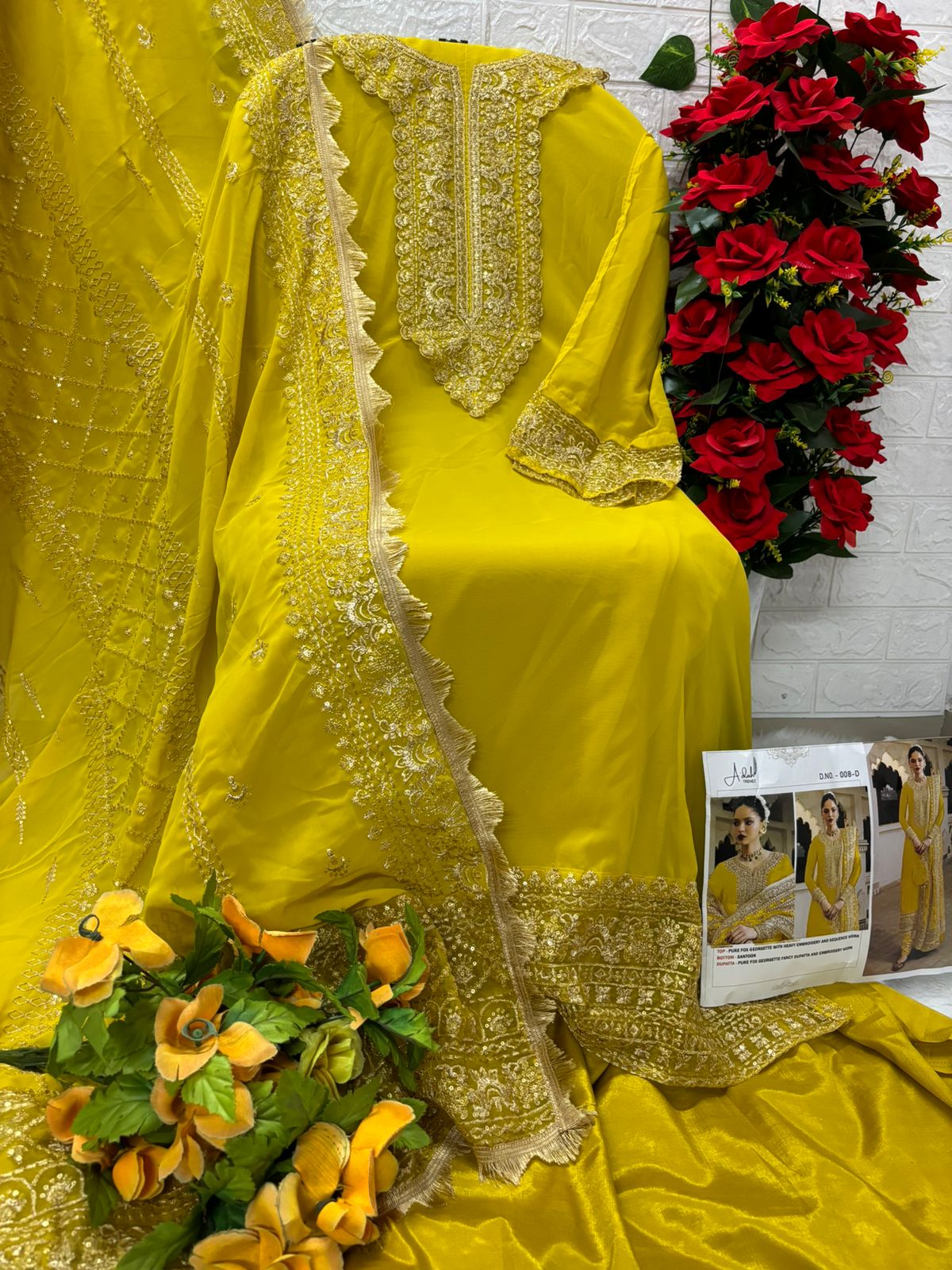 AT 008 A To D By Adah Embroidery Faux Georgette Pakistani Suits Wholesale Shop In Surat